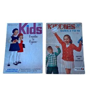 Vintage Knitting & Crochet Pattern Books‎ for Kids – Lot of 2 (BK258)